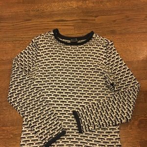 White-Navy Knit Sweater